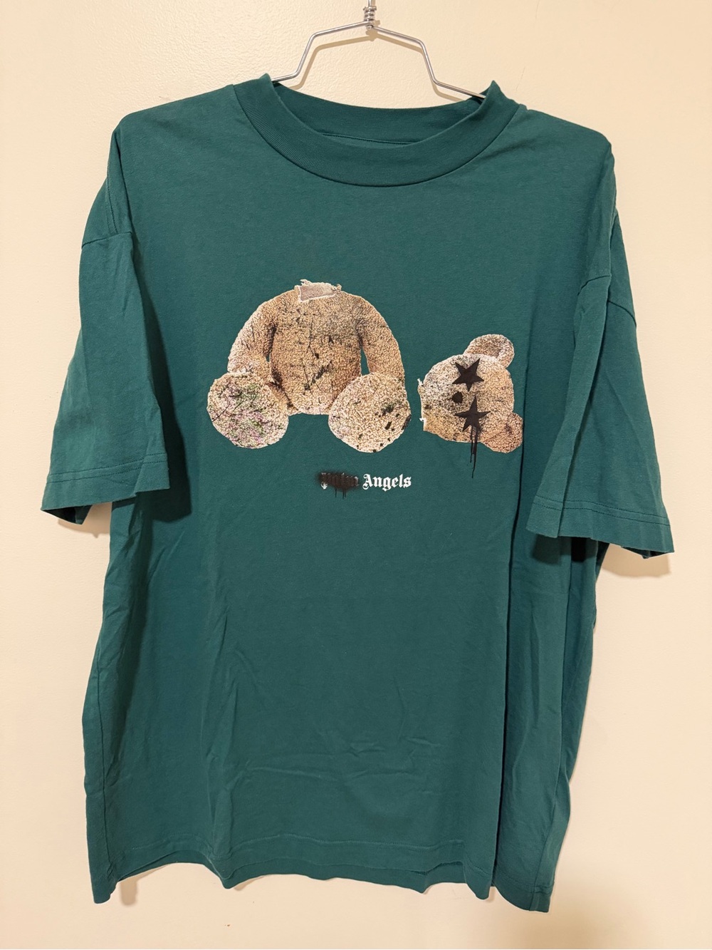 Palm Angels Spray Bear Classic Tee T-Shirt Forest Green XL